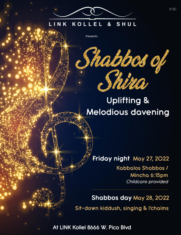 Melodious Davening at LINK Kollel May 27, 2022